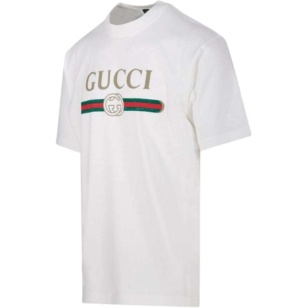 Gucci T Shirts Men's White Crew Neck Moderate 864626-XJHUF-9280