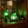 Halloween Decorative Resin Light Witch Tabletop Lamp, Gothic Night with Broom & Lantern, Table Lamp USB Powered Spooky Ambient for Mantel Shelf