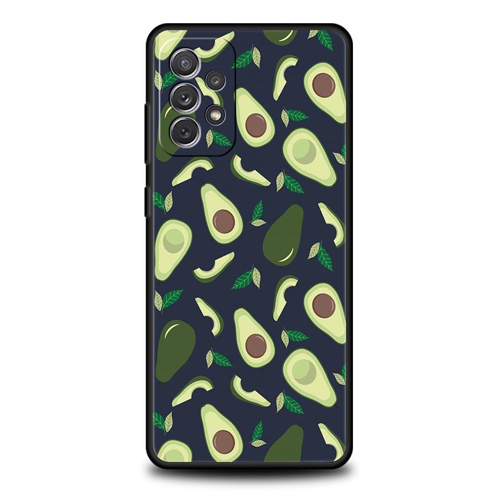 Cute Avocado Phone Case for Samsung Galaxy A55 A35 A17 A07 A15 A13 A25 A51 A71 A72 A73 A32 A52 A52S A41 5G Soft TPU Shell Fundas