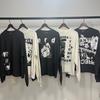 Mens Oversized Long Sleeve T-Shirt With Creative Graphic Print Soft Cotton Casual Streetwear Style