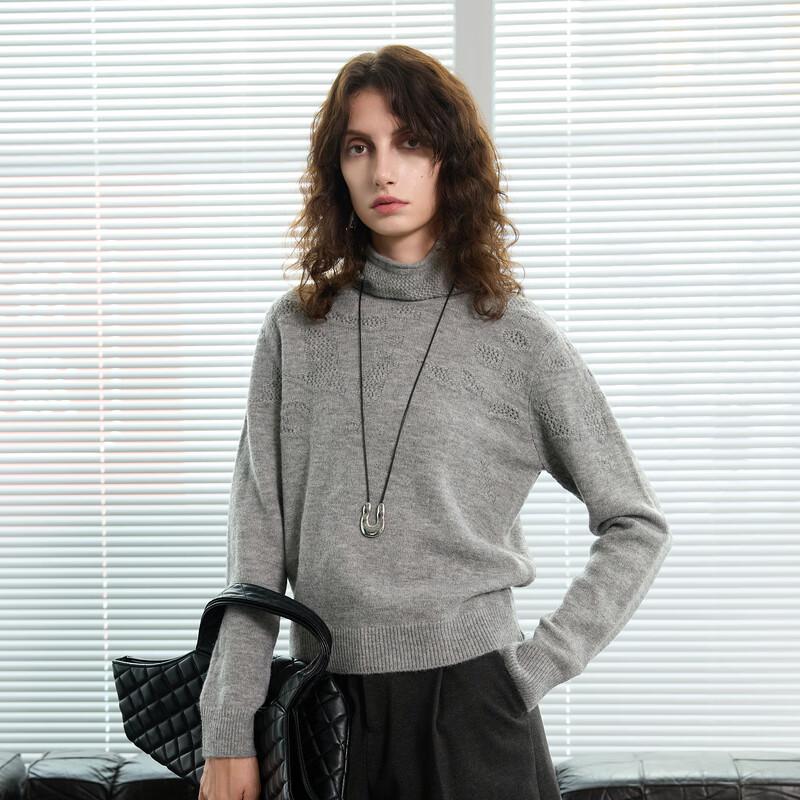 

Women s High-Neck Long-Sleeve Knit Sweater M