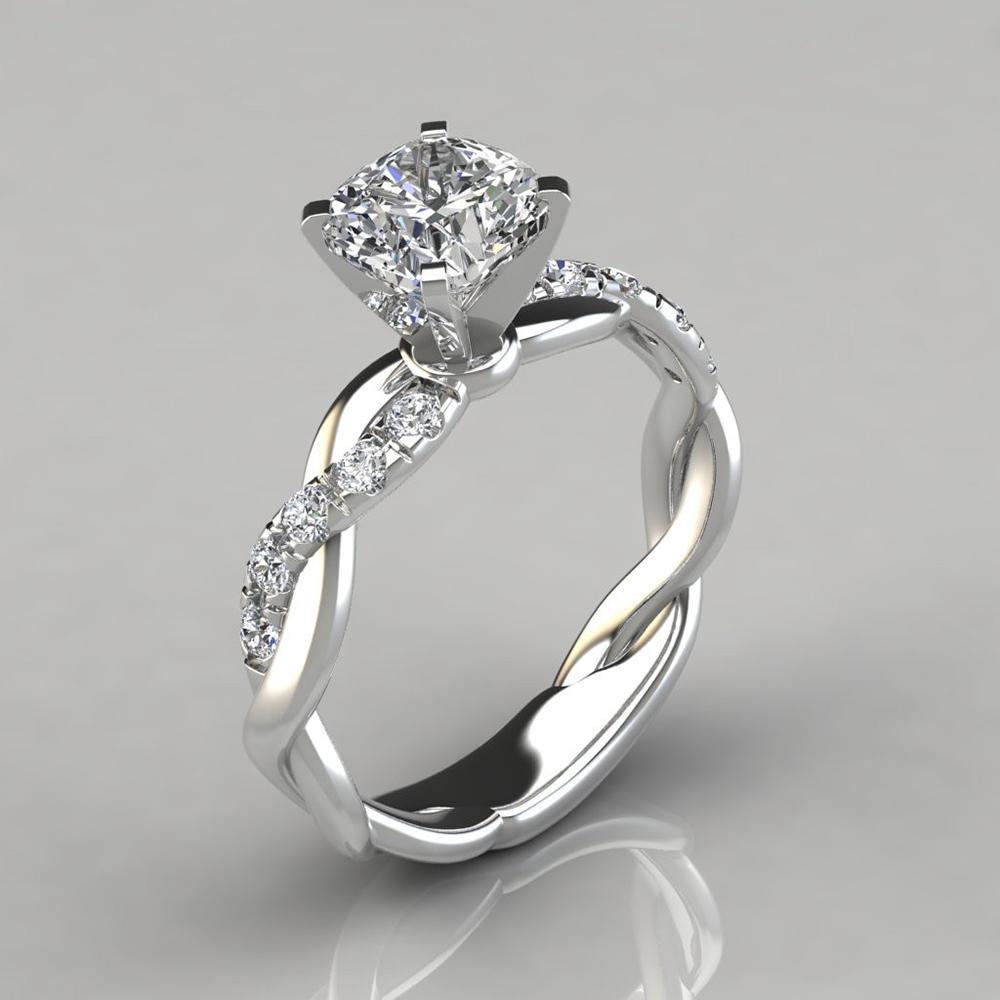 Fashion Luxury Cross Style Crystal Engagement Rings for Women AAA White Cubic Zirconia Ring Trendy Women Wedding Rings Jewelry