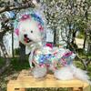 Círculo para animal de estimação cão fofo roupas para cães vestido floral jardim de Monet