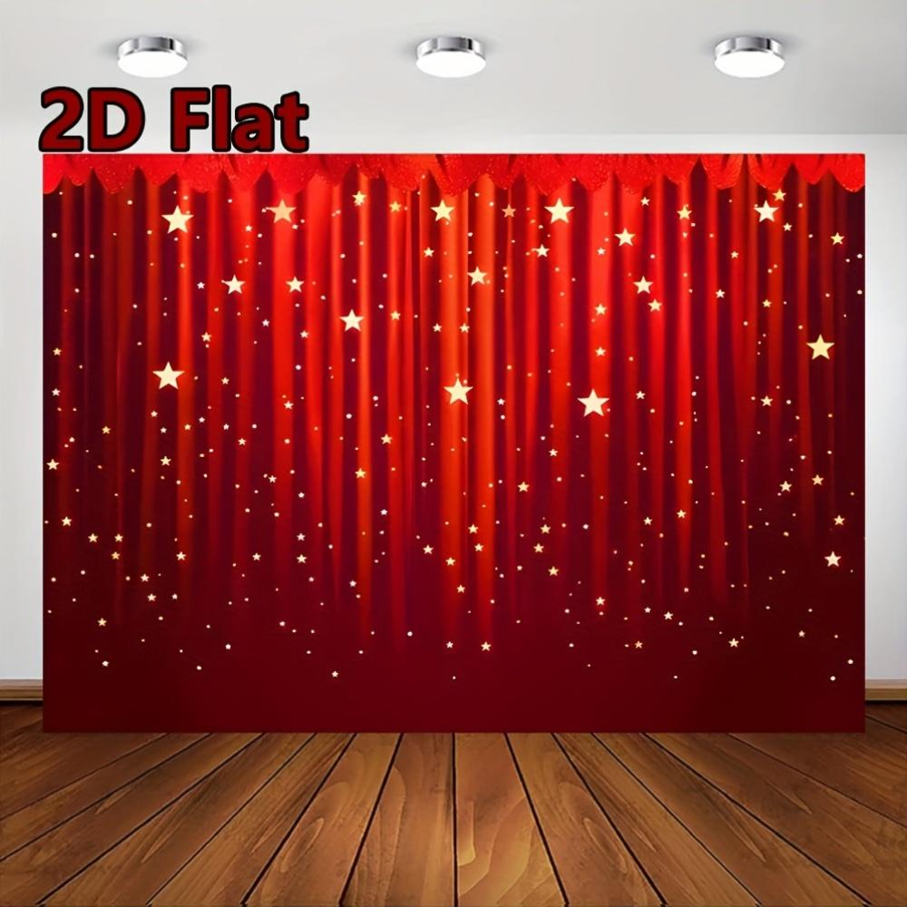 1Pcs Red Sparkling Stars Theme Decoration Background Celebration Backdrop Decorations For Photo Studio Photo Booth Party