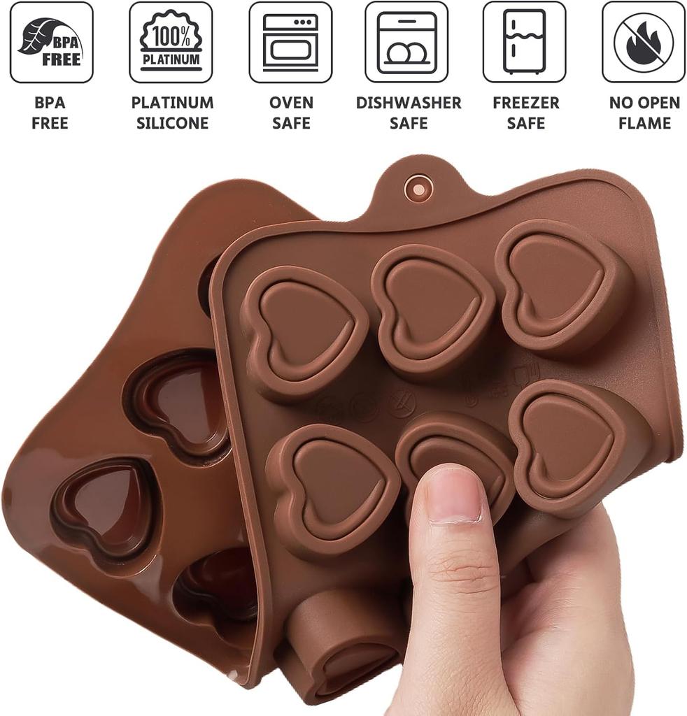 Silicone Chocolate Molds, Non-Stick Candy Molds for Making Bite Size Chocolates, Candies, Truffles, Gummies, Jelly