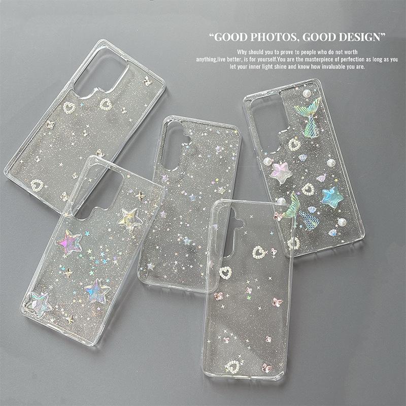 Rhinestone Bow Mobile Phone Case Is Suitable For Samsung S25Ultra Pearl S24 Fishtail S23 Glitter Light Luxury