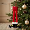 Weiches Stoff-Hängeornament Weihnachtselfenbeine, Weihnachtsmannbeine Ornamente, Plüsch gefüllter Weihnachten Auto Anhänger, Festliche Stiefel Lustige Feiertagsdekoration für Spiegel,
