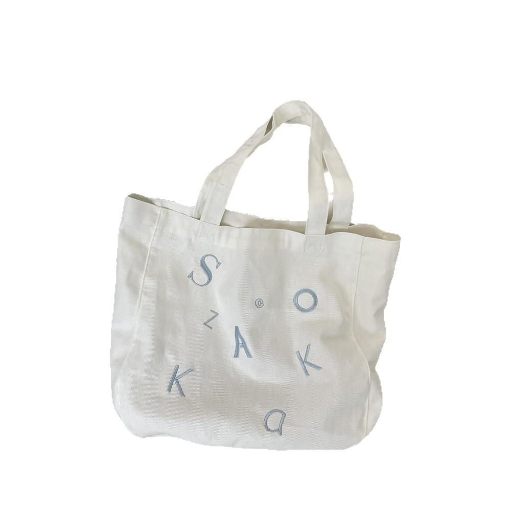 3 Haftowane Litery Makaronik Na Ramię Mała Świeża Studencka Ręczna Płócienna Torba Damska Torba Płócienna Torba