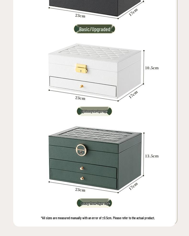Exquisite Large-Capacity Jewelry Storage Box for Necklaces, Earrings, Bracelets, and Rings.