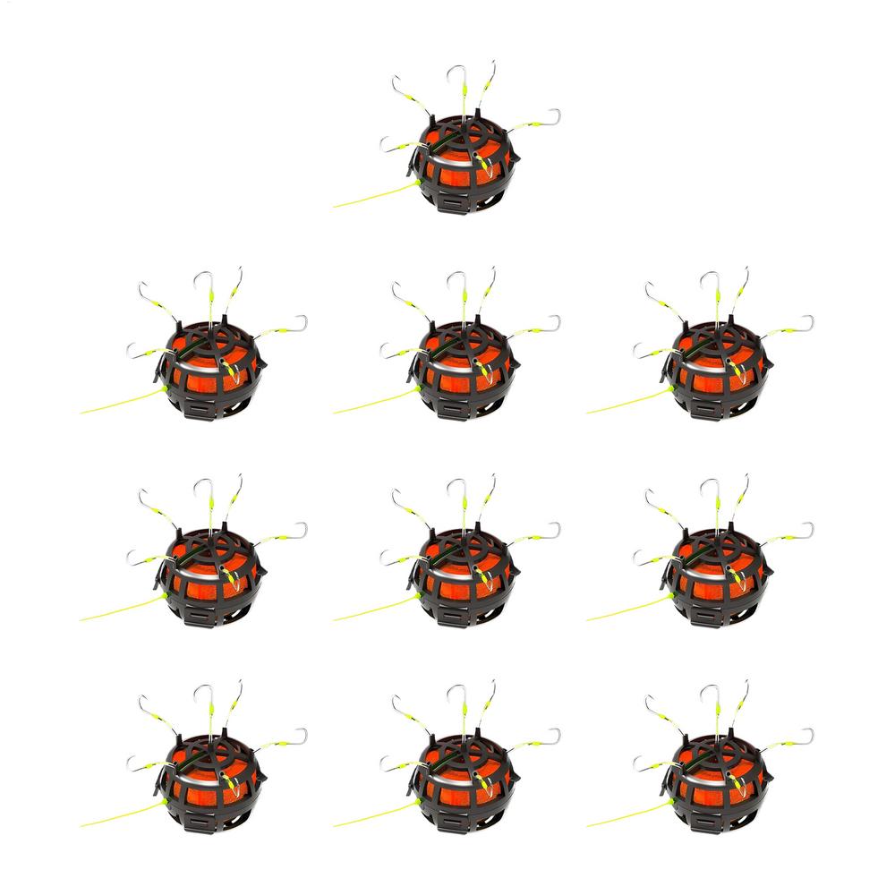 

Carp Bait Holder Reverse Bottom Bait Cage With 6 Hooks 360-Degree Rotation Feeding Trap Angling Equipment For Reservoir Lakes