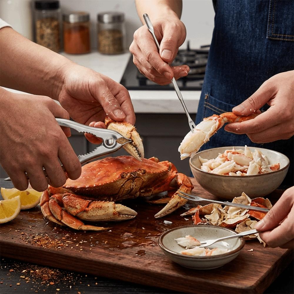 3Pcs Durable Seafood Utensil Hard Texture Crab Pick Food Grade Crab Fork Catering Use