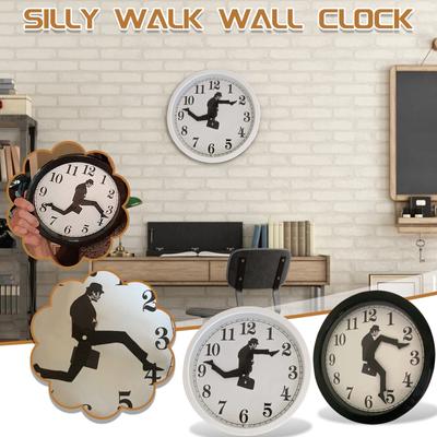 Silly Walk Wanduhr, kreatives Kunstwerk, Sweep-Sekunden, lautlos