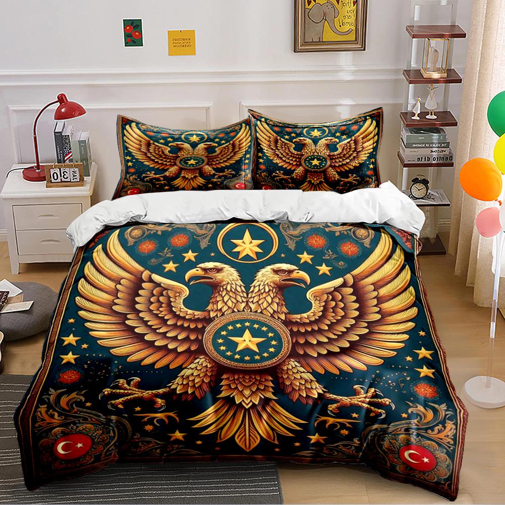 Double-Headed Eagle Starry Bedding Set Bedding set (1 duvet cover, 2 pillowcases, duvet not included)