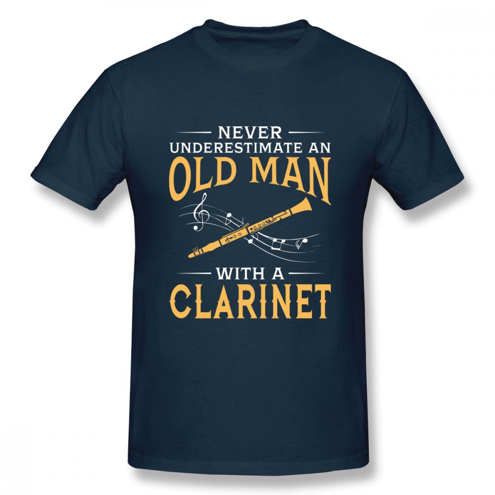 Never Underestimate An Old Unisex With A Clarinet T Shirt Boy Round Neck Tshirt 3d Print Tees Guys Punk Designer Streetwear