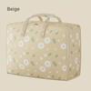 1pc Print Zipper Quilt Storage Bag Zipper Large Capacity Packing Bag Double Handle Moisture-proof Clothes Quilt Storage Bag