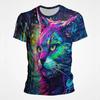 Interesting Animal Graffiti Art Graphic 3D Printing Men's Round Neck Short Sleeved T-shirt