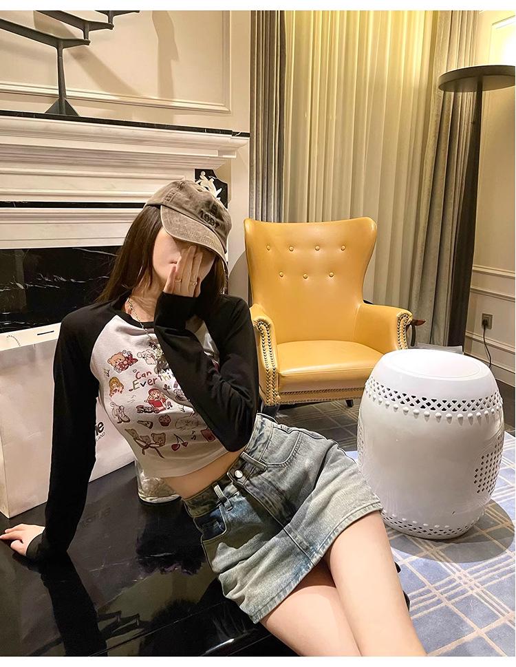 2023 Autumn Raglan Long Sleeve Slim Fit T-Shirt for Women