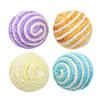 Interactive 4cm Sisal Ball Cat Toy with Striped Feather - Bite-Resistant & Boredom Relief