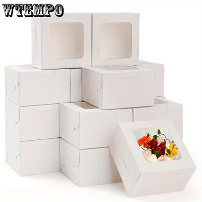 30pcs White Gift Boxes with Clear Window Paper Mini Treat Boxes Gift Wrap Box for Easter Weddings Parties Anniversaries Packing Box for Soap Present