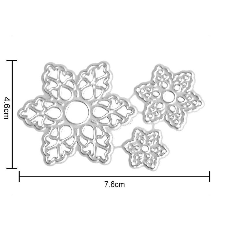 3 Stück Schneeflocken- oder Blumen-Design, Kunstmuster, Metall-Stanzformen, DIY, Scrapbooking, Prägeschablone, Papier-Bastelalbum-Vorlage