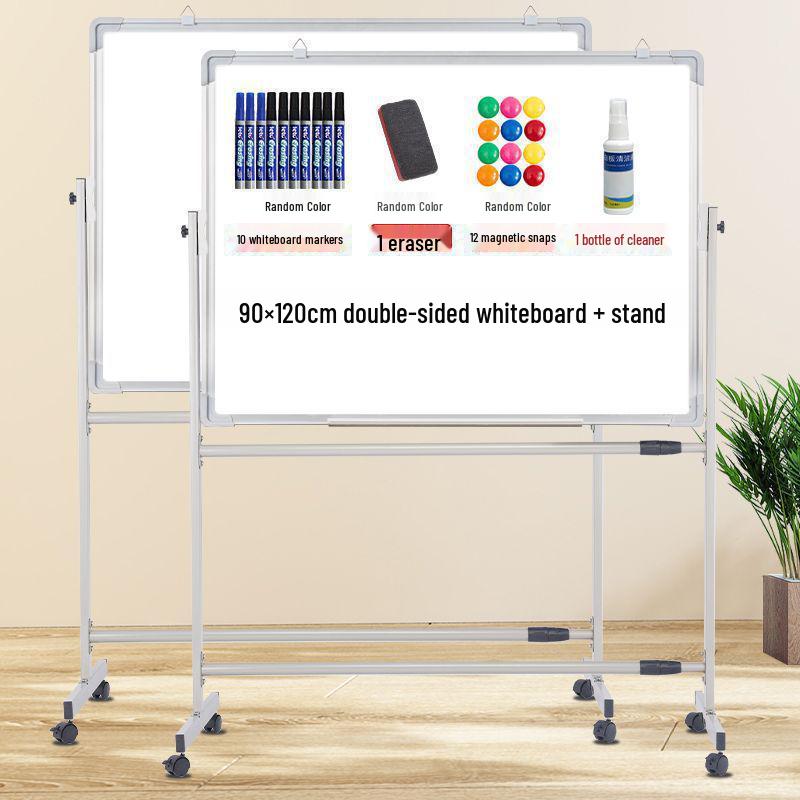 Mobile Double-Sided Magnetic Whiteboard and Chalkboard