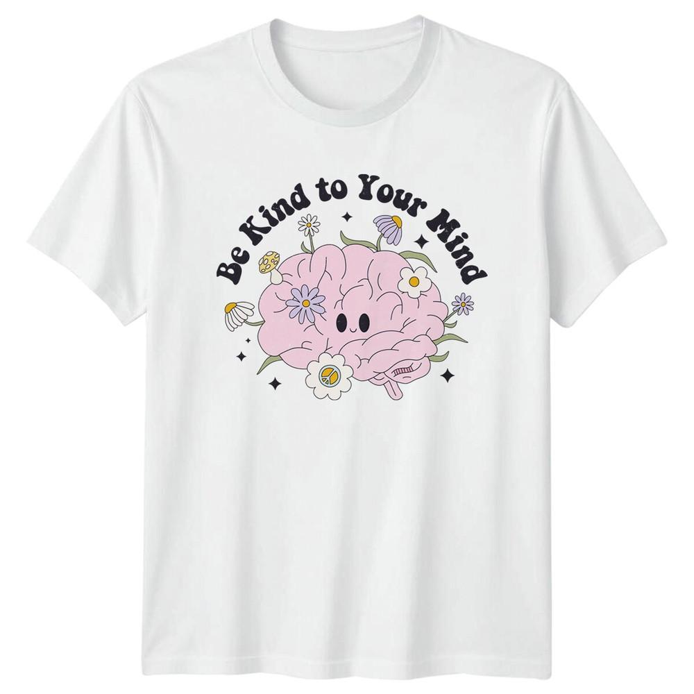 Be Kind To Your Mind Unisextal Health Brain TShirt Groovy Style S
