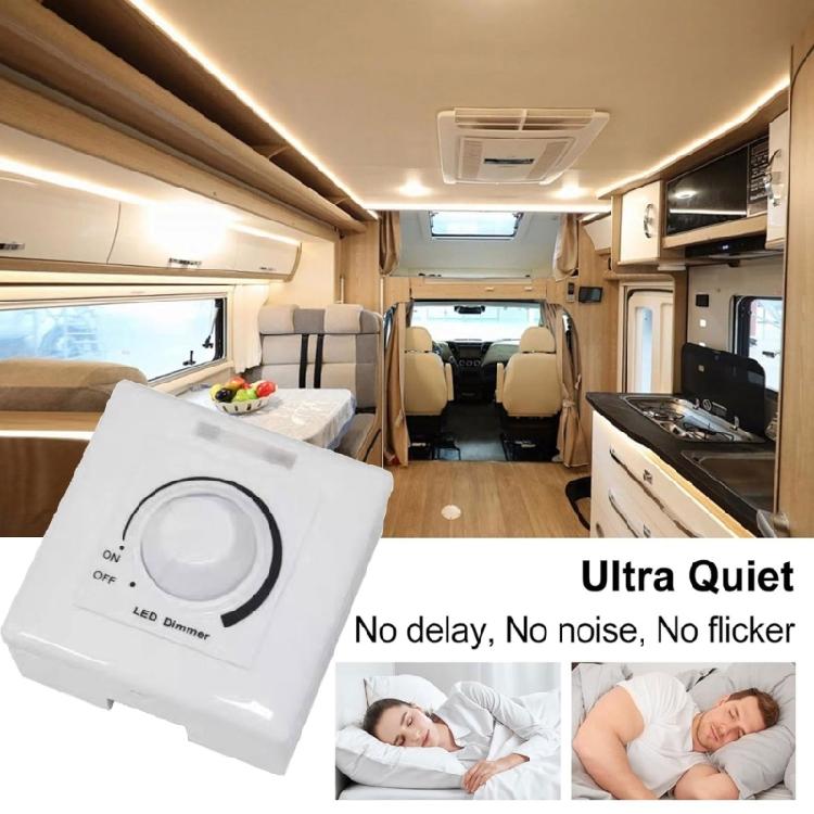 Flicker Without 0 To 10V PWM Dimmer Switches 5A 2000W Easy Wiring Plastic Housing Suitable for LED Halogens Bulbs Trailers
