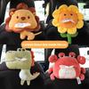 Cartoon Animal Car Tissue Box Creative Short Plush Armrest Tissue Box Car Seat Back Hanging Tissue Holder Cute Car Accessories