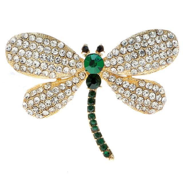 

Женские броши-стрекозы со стразами, булавка с насекомыми, 2 цвета, модные украшения, новинка 2023 года