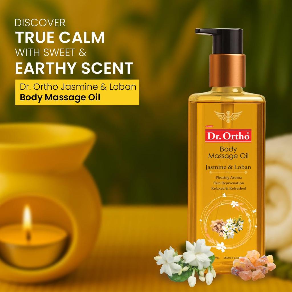 Dr.Ortho Jasmine & Loban Body Massage Oil 250ml Relaxing Aromatherapy Muscle Relief Oil