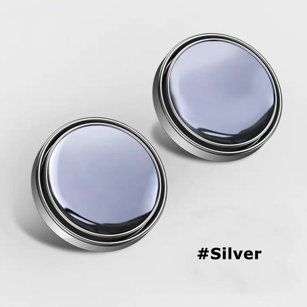 2 Pcs Car Round Frame Convex Blind Spot Mirror Wide-angle 360 Degree Adjustable Clear Rearview Auxiliary Mirror Driving