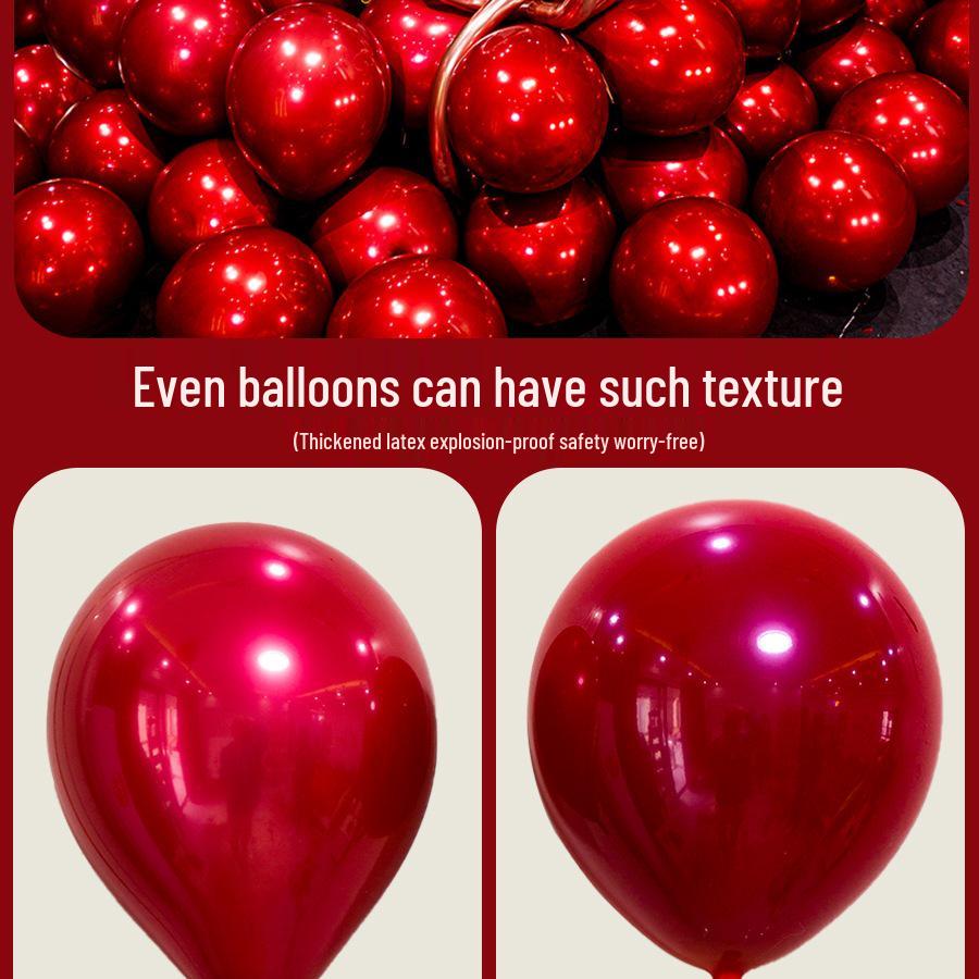 Double Layer Red Latex Balloons Set for Wedding & Engagement Room Decorations