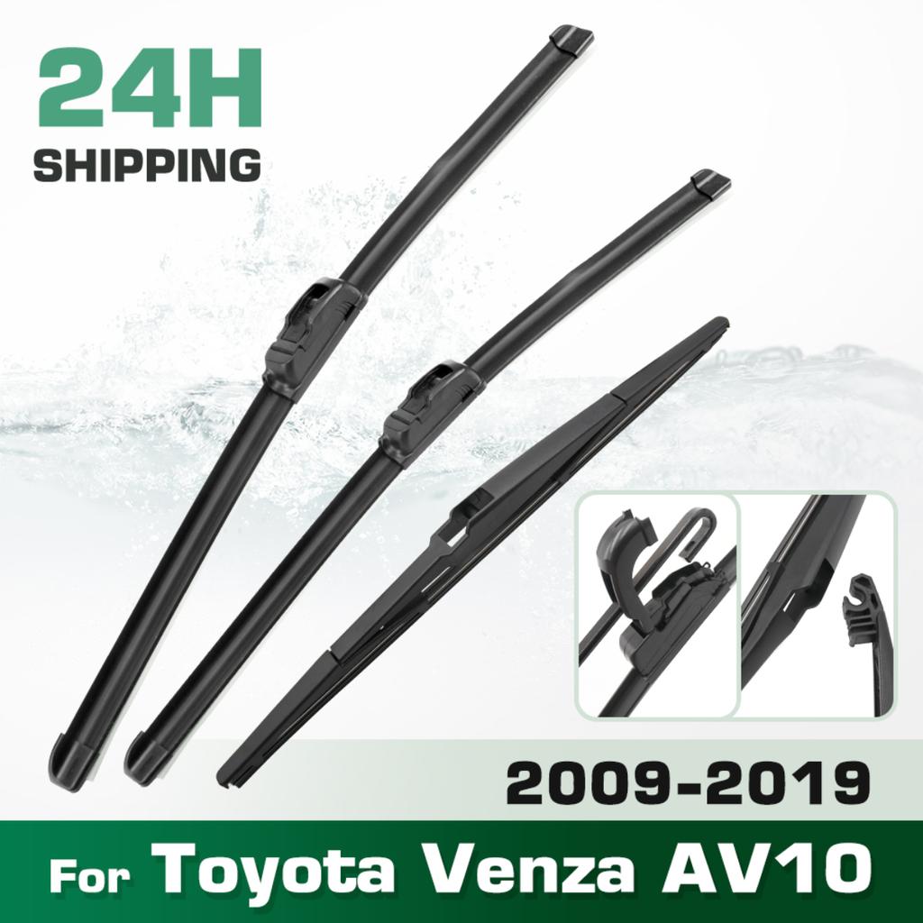 For Toyota Venza AV10 2009-2019 2010 2011 2012 Wiper Front & Rear Wiper Blades Windshield Windscreen Window Brushes 26"+22"+12