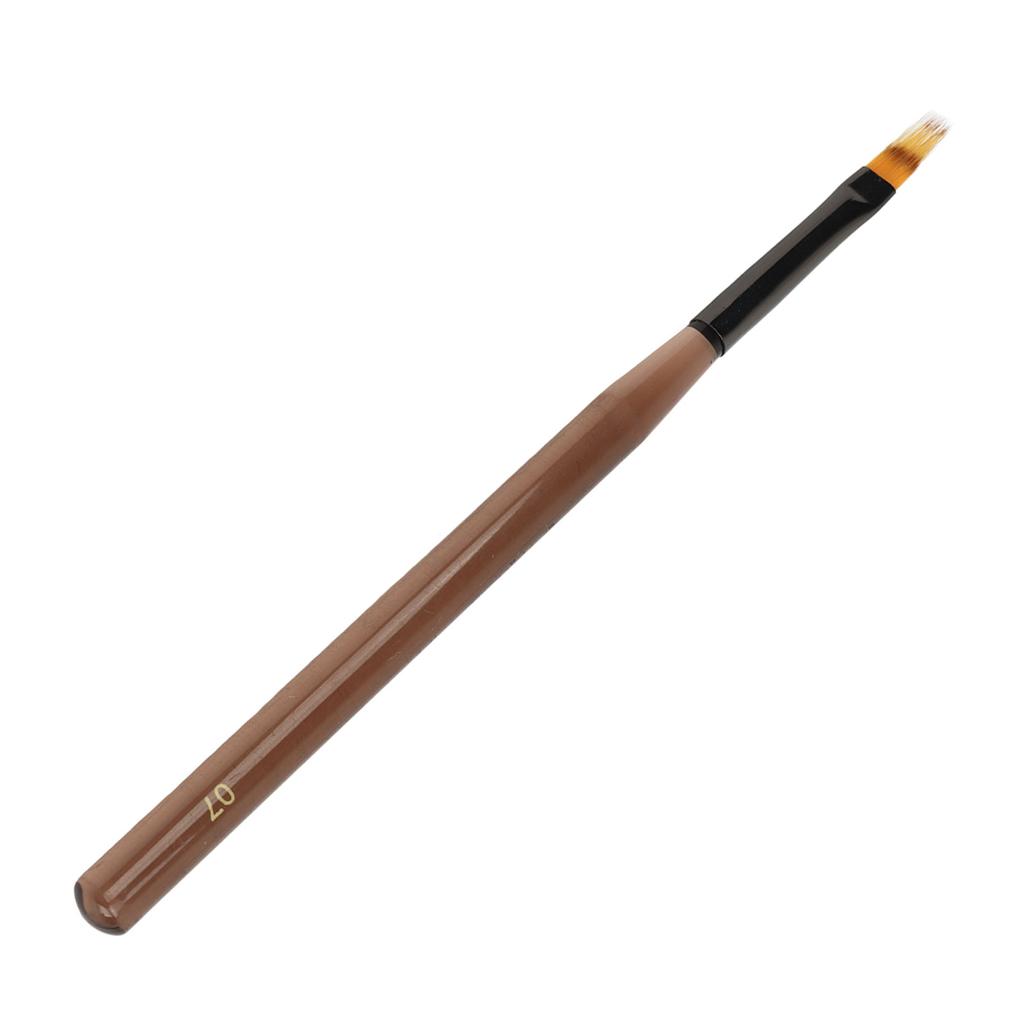 Nail Drawing Pen Nylon Flat Painting Nail Tool Fingernail Extension Gel Brush Brown Transparent Pen