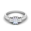 5X4 MM Oval Natural Moonstone 925 Sterling Silver Solitaire Women Wedding Bridal Ring