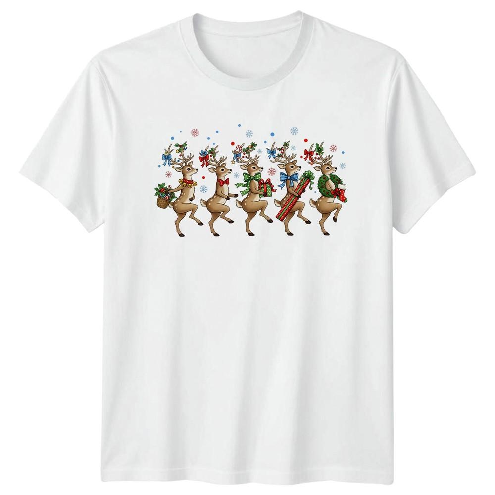Christmas Reindeer Holiday Unisexs TShirt Unisexs Tee Graphic Top S
