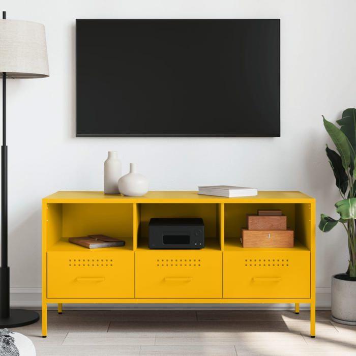 VidaXL TV Stand, Television Cabinet with Legs, TV Stand with Storage Living Room, Mustard Yellow 843039