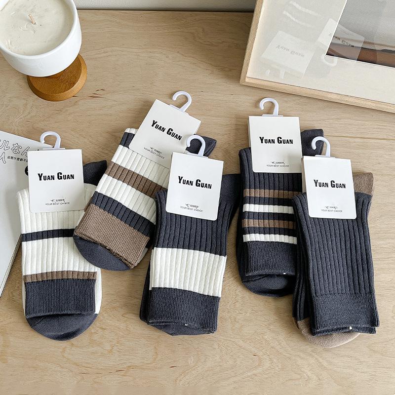 Male Autumn and Winter Thickened Warm Match Color All Match In The Sport Tube Socks