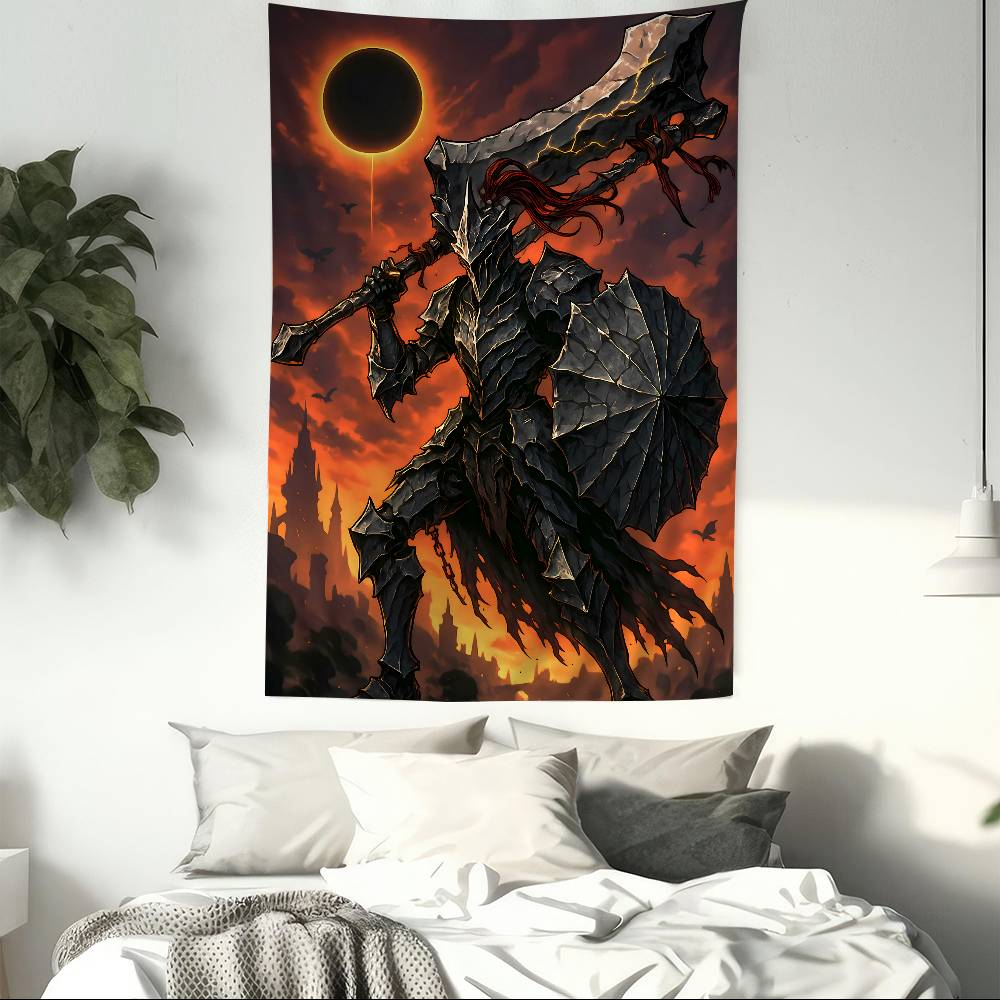 

DARK SOULS Adventure Game Hanging Bohemian Tapestry Hanging Tarot Hippie Wall Rugs Dorm Home Decor 74x94cm(29x37in)