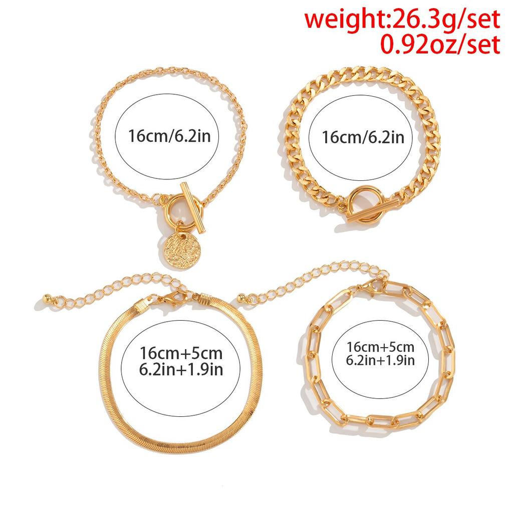 Punk Cuban Link Chain Coin Pendant BraceletforWomen on Hand Vintage oT Buckle Snake Chain Charm Bangles Couple Jewelry Gift