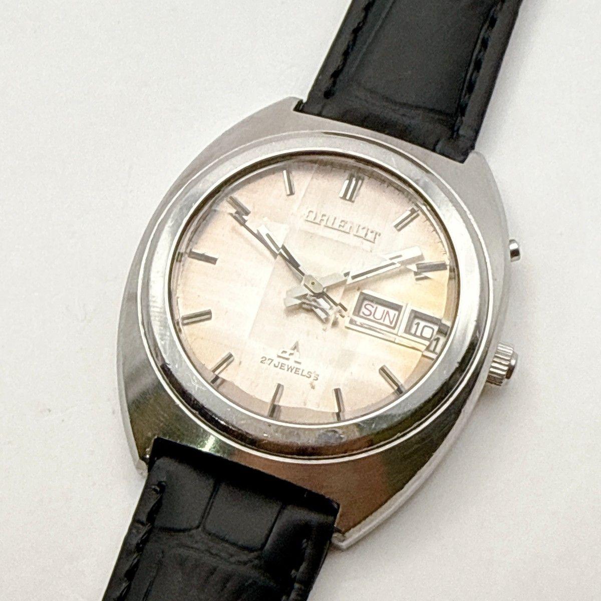 Used B163 [Working/Vintage/New Belt] ORIENT Chrono Ace Automatic Mechanical 27 Jewels Men s Watch