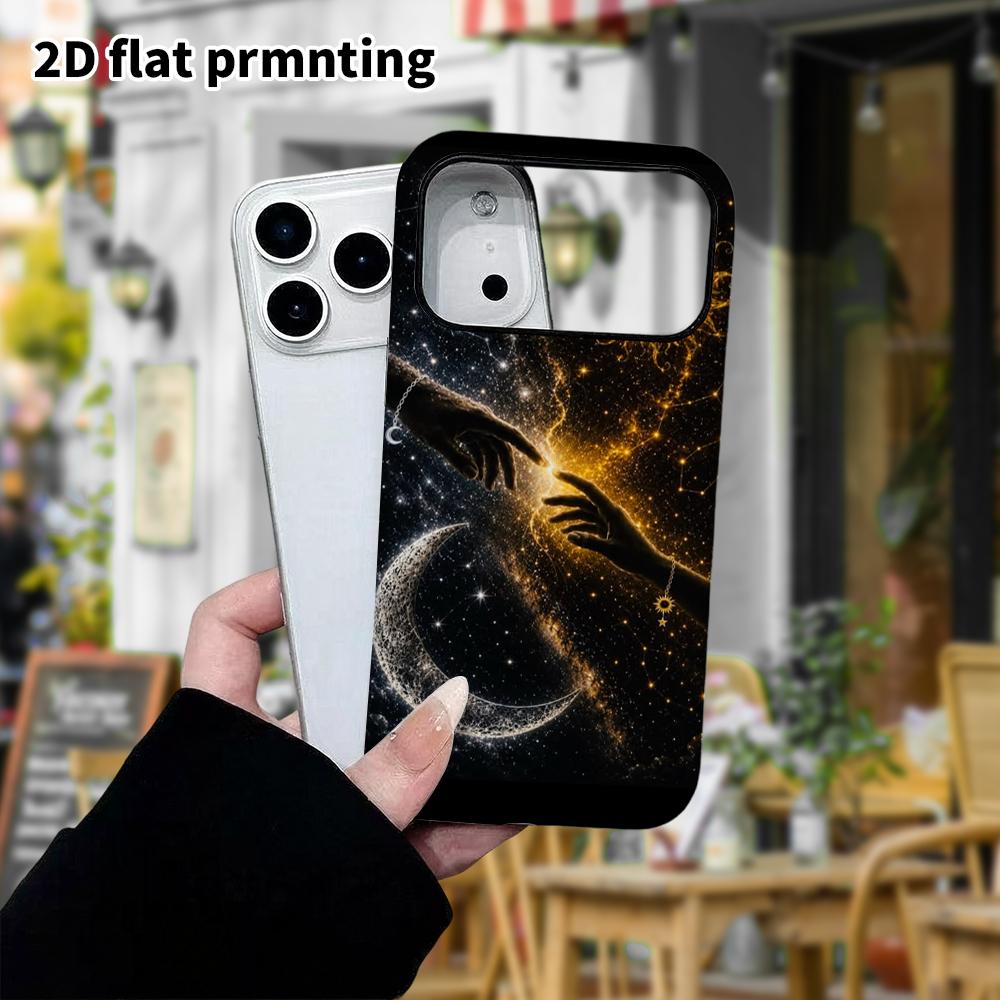 Phone Case: 2D flat design suitable for iPhone 18 17 16 15 14 13 Pro film protective case, couple style, cosmic starry sky, Christmas and Halloween gi