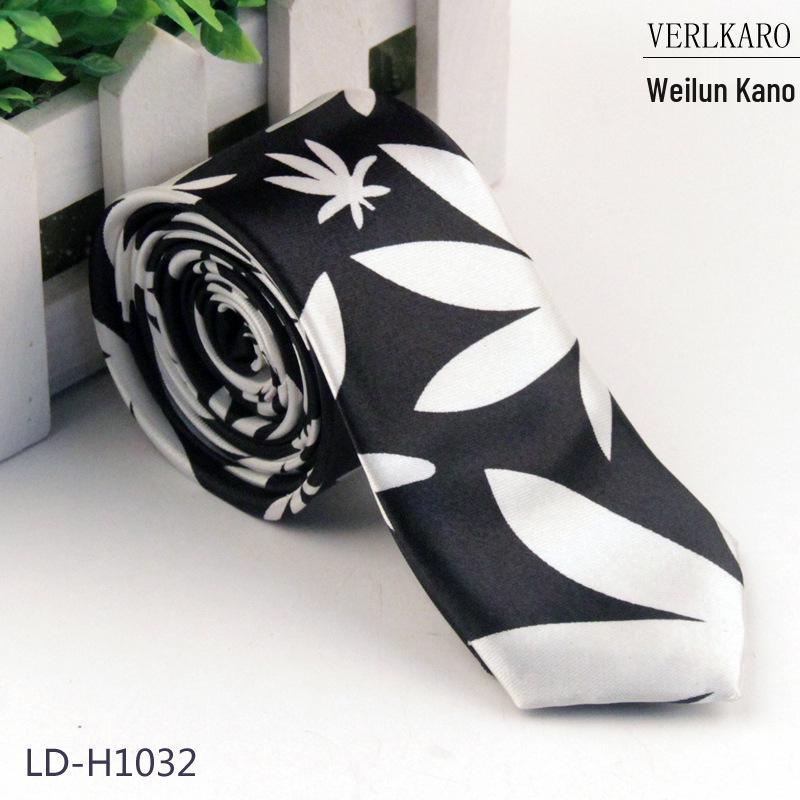 Multi-Color Student 5cm Narrow British Casual Polyester Silk Printed Tie