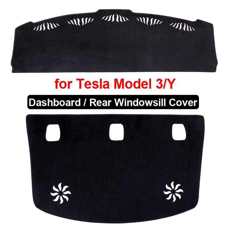 Pentru Tesla Model 3 Y Accesorii 2023 Huse pentru planșa de bord Covoraș pervaz din spate Parasolar Pernă de protecție Pernă Fannel Pad Piese interioare