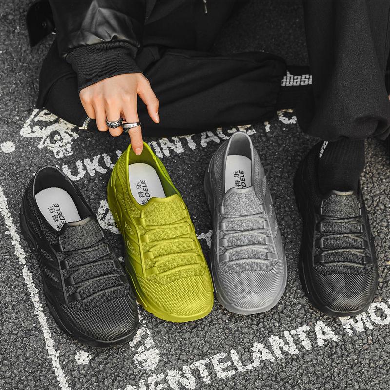 Modne Męskie Buty Deszczowe z Niską Cholewką Outdoorowe Antypoślizgowe Kalosze Męskie Modne Wodoodporne Buty Odporne na Ścieranie Buty Robocze do Kuchni Ogrodu Męskie