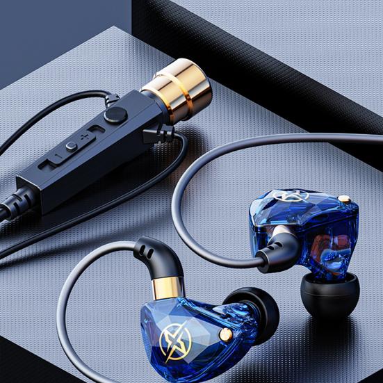 Wired Earphone Universal Noise Reduction 3.5mm L-shaped Plug Dynamic Gaming Headphone with Microphone for Karaoke