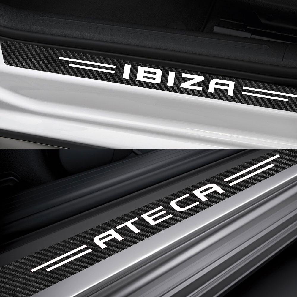 Car Door Sill Stickers Threshold Protector Auto Decoration Tuning DIY Trims Decal Accessories For Seat Leon Ibiza Arona Ateca