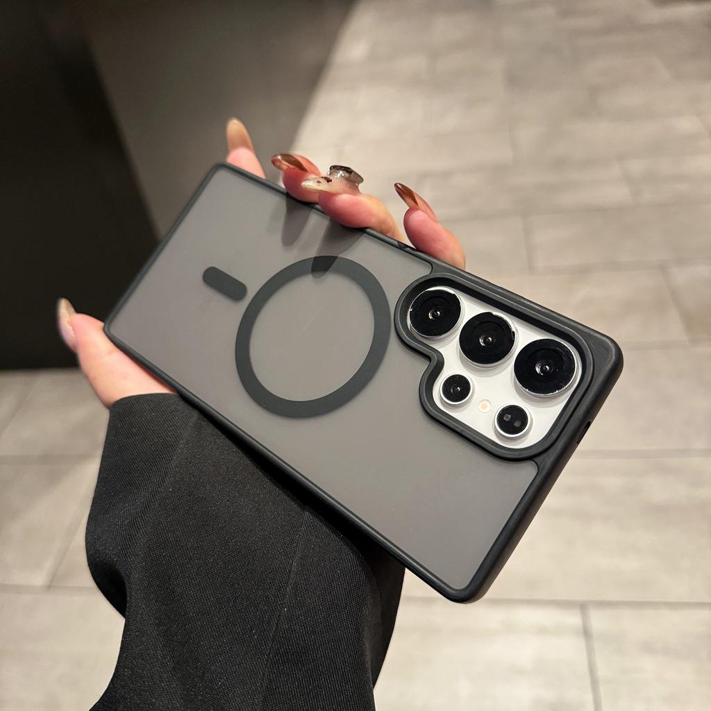 Luxury Matte Translucent For Magsafe Charge Case For Samsung S25 S24 S23 S22 Ultra Plus A56 A36 A26 A16 A55 A35 Frosted PC Cover