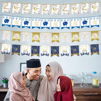 EID Mubarak Banner Ramadánové Dekorace Kareem Banner Party Potřeby Hvězda Měsíc Závěsná Ozdoba Umrah Mubarak Domácí Dekorace