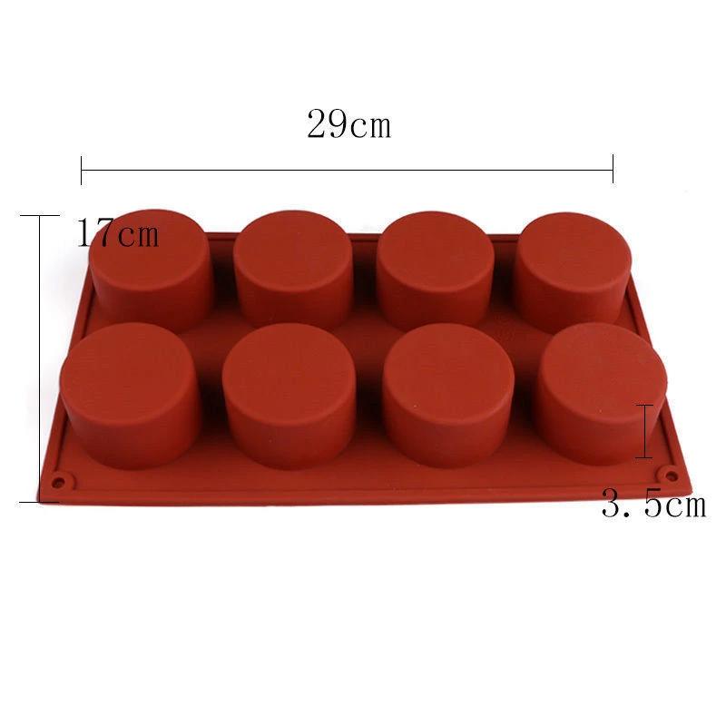 3D Silicone Mold 8 Holes Pudding Cupcake Art Cake Mould Baking Pastry Mousse Chocolate Mold Cake Tools